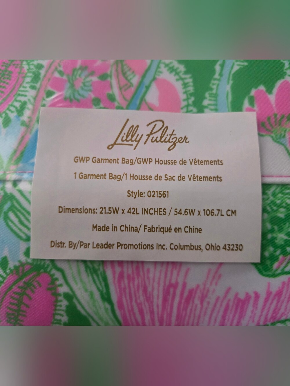 NIP Lilly Pulitzer Weekender Bag In Putting Green Poppyland - Green Pink Floral - Picture 3 of 4